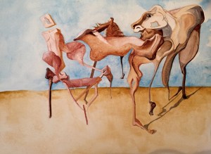 A DOG, BIRD, COW, MACHINE, AND ELEPHANT AMONG MAN